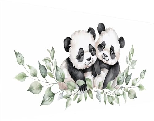 Panda Diamond Painting Bilder, 5D Diamond Painting Blatt Daiments Painting Erwachsene Groß XXL 30x60cm Round Diamond Art Painting Kinder Stickerei Kreuzstich Set, für Wand Zimmer Deko Aesthetic x-O von Bugufen