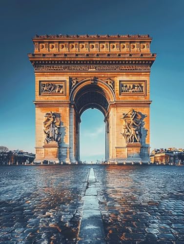 Paris Diamond Painting Bilder, 5D Diamond Painting Arc De Triomphe Daiments Painting Erwachsene Groß XXL 30X40CM Runden Diamond Art Painting Kinder Stickerei Kreuzstich Set, Wand Zimmer Deko M-8X von Bugufen