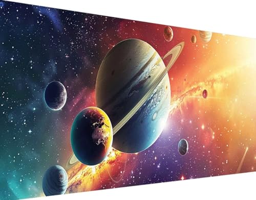 Planet Diamond Painting Bilder, 5D Diamond Painting Erde Daiments Painting Erwachsene Groß XXL 80x160cm Round Diamond Art Painting Kinder Stickerei Kreuzstich Set, Wand Zimmer Deko Aesthetic y-A von Bugufen