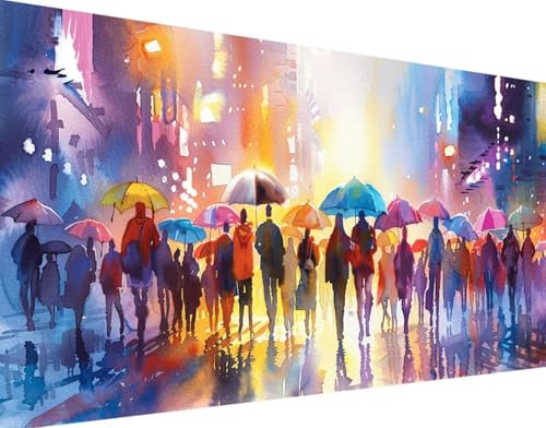 Regenschirm Diamond Painting Bilder, 5D Diamond Painting Menge Daiments Painting Erwachsene Groß 100x200cm Quadrat Diamond Art Painting Kinder Stickerei Kreuzstich Set, Wand Zimmer Deko Aesthetic u-V von Bugufen