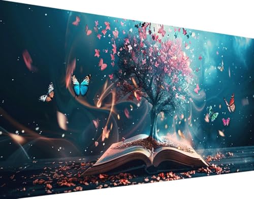 Schmetterling Diamond Painting Bilder, 5D Diamond Painting Baum Daiments Painting Erwachsene Groß 100x200cm Quadrat Diamond Art Painting Kinder Stickerei Kreuzstich Set, Wand Zimmer Deko Aesthetic q-3 von Bugufen