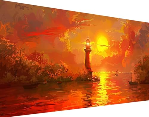 Sonnenuntergang Diamond Painting Bilder, 5D Diamond Painting Fallen Daiments Painting Erwachsene Groß XXL 40x80cm Round Diamond Art Painting Kinder Stickerei Kreuzstich Set, Wand Zimmer Deko k-8 von Bugufen