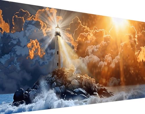 Sonnenuntergang Diamond Painting Bilder, 5D Diamond Painting Ozean Daiments Painting Erwachsene Groß XXL 80x160cm Quadrat Diamond Art Painting Kinder Stickerei Kreuzstich Set, Wand Zimmer Deko w-4 von Bugufen