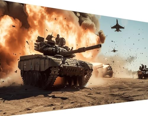 Tank Diamond Painting Bilder, 5D Diamond Painting Flugzeug Daiments Painting Erwachsene Groß XXL 100x200cm Quadrat Diamond Art Painting Kinder Stickerei Kreuzstich Set, Wand Zimmer Deko Aesthetic 6-G von Bugufen