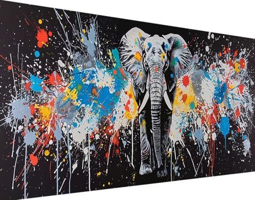 Tier Diamond Painting Bilder, 5D Diamond Painting Elefant Daiments Painting Erwachsene Groß XXL 100x200cm Quadrat Diamond Art Painting Kinder Stickerei Kreuzstich Set, Wand Zimmer Deko Aesthetic 9-7 von Bugufen