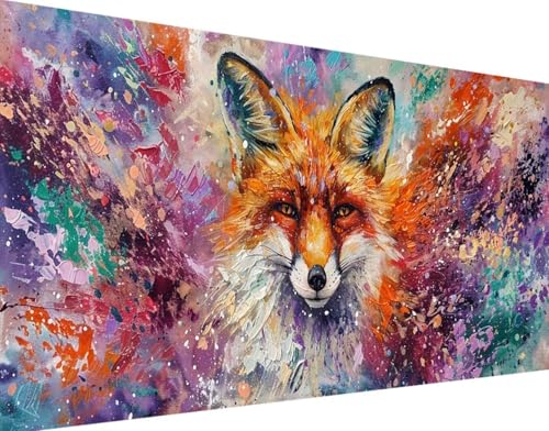 Tier Diamond Painting Bilder, 5D Diamond Painting Fuchs Daiments Painting Erwachsene Groß XXL 100x200cm Quadrat Diamond Art Painting Kinder Stickerei Kreuzstich Set, Wand Zimmer Deko Aesthetic 3-J von Bugufen