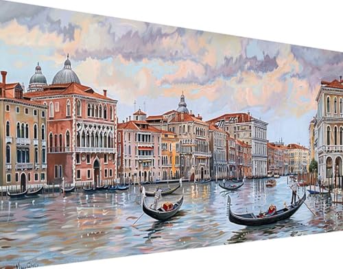 Venedig Diamond Painting Bilder, 5D Diamond Painting Stadt Daiments Painting Erwachsene Groß XXL 100x200cm Quadrat Diamond Art Painting Kinder Stickerei Kreuzstich Set, Wand Zimmer Deko Aesthetic 5-P von Bugufen