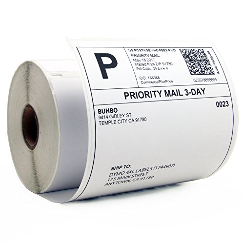 Buhbo DYMO Compatible 4" x 6" 4XL Shipping Label 1744907,White (220 Per Roll) von Buhbo