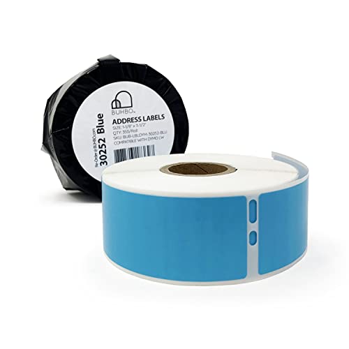 Buhbo Kompatibel mit Dymo LabelWriter LW 3,8 x 8,9 cm, blaues Versandadressetikett 30252 (350 Etiketten pro Rolle), blau von Buhbo