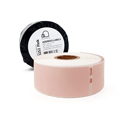 Buhbo Kompatibel mit Dymo LabelWriter LW 3,8 x 8,9 cm, rosa Versandadressetikett 30252 (350 Etiketten pro Rolle) von Buhbo