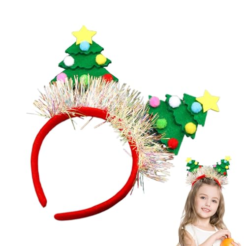 Buhjnmik Partygeschenke Stirnbänder,Weihnachtshaarreifen | Pailletten Haarreifen Weihnachtsbaum Cosplay Kopfschmuck,Weihnachtsparty-Zubehör für Firmenveranstaltungen, Schulaufführungen, von Buhjnmik