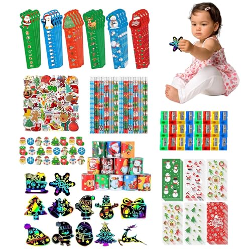 Buhjnmik Weihnachts-Geschenktüten für Bleistifte,Weihnachts-Geschenktüten für Kinder - Süße Briefpapier-Partyzubehör-Bleistift-Leckerli-Taschen - Füllmaterial, Spielzeug, Klassenbelohnung, von Buhjnmik