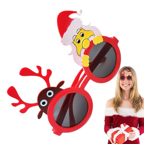 Buhjnmik Weihnachtsbaum-Brille, Weihnachtsbrille zum Tragen - Lustige Feiertagsgläser | Weihnachts-Fotoautomaten-Requisiten, Goodie-Bag-Stuffers, Weihnachtsgeschenke von Buhjnmik