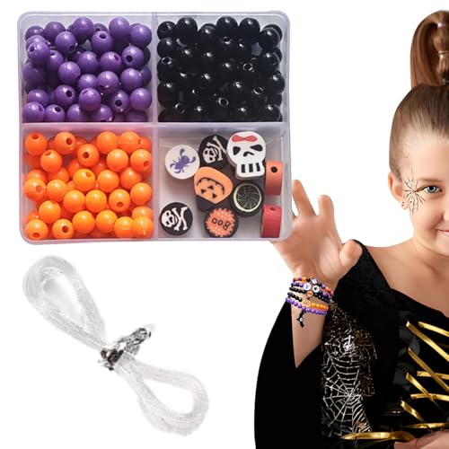 Buhygn Halloween Bracelet Beads, Halloween Jewelry Kit, Spider Skull Jewelry, Jewelry Making Kits Holiday Party Accessories for Beginner Enthusiast von Buhygn