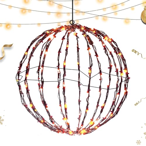 Buhygn LED Lichtkugel | Weihnachten LED Kugel | Festliche hängende Außenleuchten für Hochzeiten, Terrassen, Bäume und Gärten | Perfekt für Feiertage und Dekoration von Buhygn