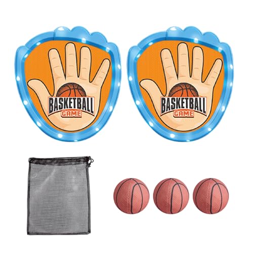 Catch-and-Throw Game Set, Bean Bag Toss and Catch Set, Throwing Game with Stickable Balls, Easy to Plays, Safe and Sturdy, 23x21cm, 2 Gloves / 3 Balls for Kids von Buhygn