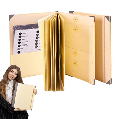 File Pocket Folder | Portable Expanding File Folders | Reinforced Receipt Organizer for Documents & Passports | Letter Size File Organizer with Labels | Durable Document Storage Solution von Buhygn