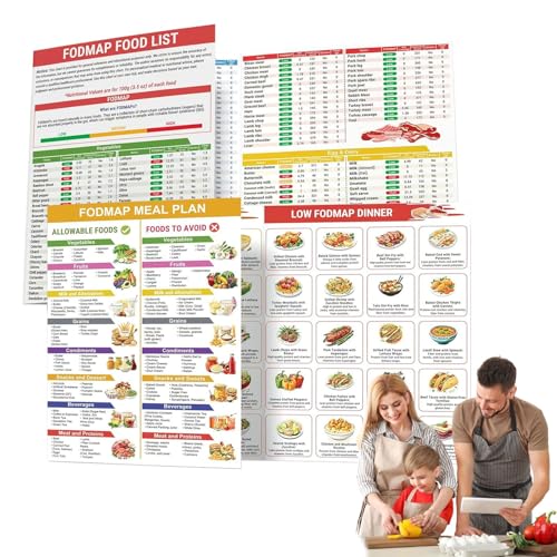 Fodmap Leitfaden Diagramm, Planer Ernährungsrezepte, pädagogisches Diätposter, unterstützt die Verdauungsgesundheit, klar und leicht zu befolgen, 18x24, für Anfänger, Frauen, Männer, Erwachsene von Buhygn