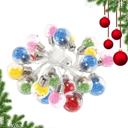 Weihnachtsbaum-Lichterkette, wasserdichte LED-Lichterkette, 3 m, bunte Blasen, Lichterkette, wasserdichte Weihnachtsdekoration, festliche Baumlichter für Urlaub, Heimdekoration von Buhygn