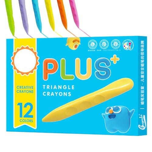 Buhyujkm Children's Crayons, Washable School Crayons, Easy Grip Triangular Crayons, Vibrant Beeswax Crayons, Unbreakable Crayons For Kids, Art Supplies, Durable Crayons For, Creative Drawing von Buhyujkm