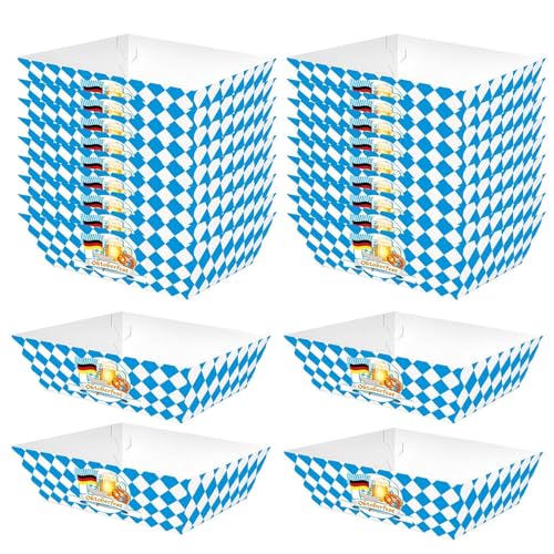 Buhyujkm Popcorn-Boxen aus Papier,Oktoberfest-Popcorn-Box | Oktoberfest Chicken Rice Krispies Box,Geschenkboxen für Oktoberfest-Leckereien, Filmnacht- -Popcorn-Behälter von Buhyujkm