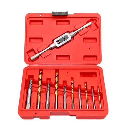 Hand Drill Bits Set, Easy Out Drill Bit 11 Pieces Kit, 19.6x13.8cm Adorable Hand Metal Wood Drilling, Heavy Duty Tap Extractors for Home Repairs, Automotive Tasks von Buhyujkm