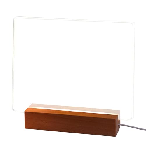 LED-Notizbrett, Acryl-Nachrichtenbrett mit Ständer und 6 Farbmarkern, löschbarer leuchtender Notizblock, klares LED-beleuchtetes Nachrichtenbrett für Schule, Zuhause und kreative Displays von Buhyujkm