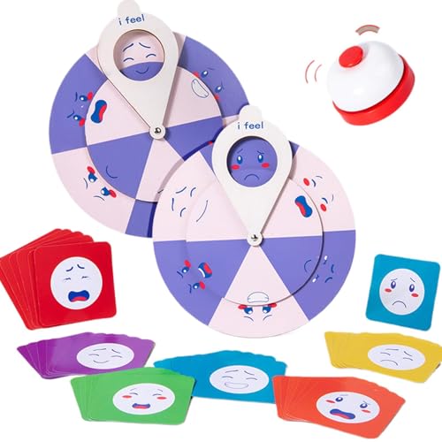 Wooden Kids Emotion Wheel, Mental Health Behavior Wheels, 22.3x18.5x5.2cm Adorable Early Mental Health Feelings Toy for Preschool Kindergarten Elementary School Teacher von Buhyujkm