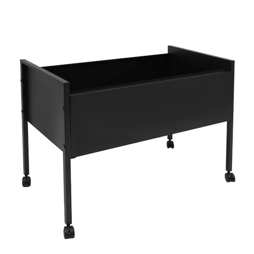 Schwarz Rollbarer Aktenschrank, Aktenordner mit Rädern Rollbarer Aktenwagen für Hängemappen 80 * 42.5 * 60cm, für Büros, Konferenzräume, Arbeitszimmer von Bukeey