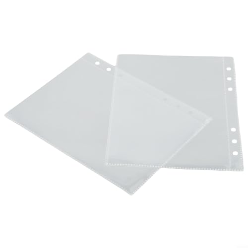 Yuanpgky 10 Stück Blattschutzhüllen, Binderhüllen-Set, A5 Binder-Nachfüllhüllen, transparente Seitenschutz für 6-Ringbuch, zur Aufbewahrung von Fotos, Stempeln (A5-1 Gird) von Bulevisiter