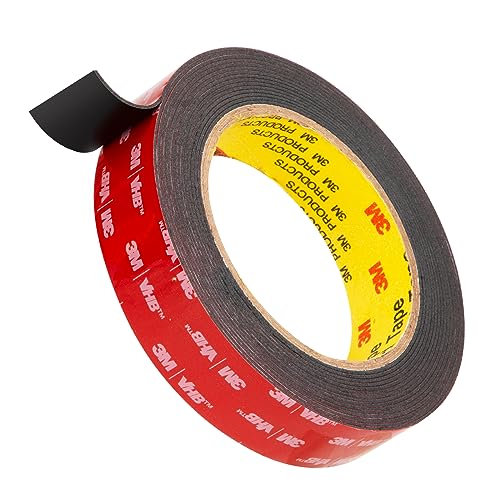 Bulina Doppelseitiges Klebeband Montageband 25mm x 4.7m 0.6mm dick Schwarz 1 Rollen 5925 VHB Schaumstoffband Schwerlast Extra Stark für Auto Dekoration Heim Büro von Bulina