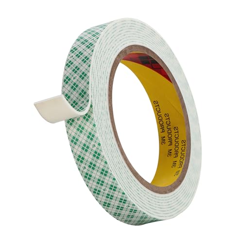 3M Doppelseitiges Schaumstoff Klebeband 4026 19mm x 300cm 1.6 mm dick 1 Rollen Weiß Doppelt Beschichtetes Urethan Polyurethan Band für Kleben Anbringen Montieren Innenbeschilderung Namensschilder von Bulina