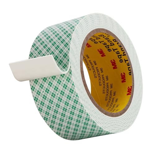 3M Doppelseitiges Schaumstoff Klebeband 4026 50mm x 300cm 1 Rollen 1.6 mm dick Weiß Doppelt Beschichtetes Urethan Polyurethan Band für Kleben Anbringen Montieren Innenbeschilderung Namensschilder von Bulina