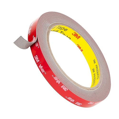 Doppelseitiges Klebeband Montageband 12.5mm x 4.7m 1.1mm dick Grau 1 Rollen 4611 Schaumstoffband Schwerlast Wasserdichtes für Auto Dekoration Heim Büro von Bulina