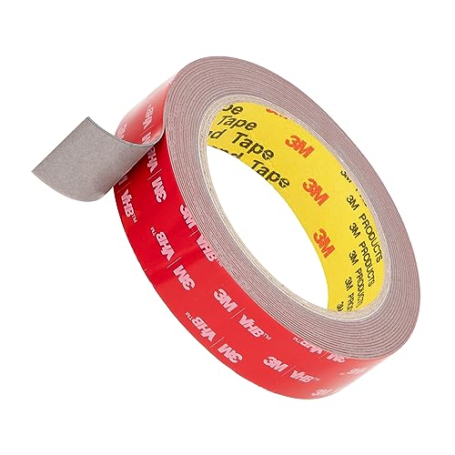 3M Doppelseitiges Klebeband Montageband 25mm x 4.7m dick Grau 1 Rollen 0.8mm 5608 Schaumstoffband Schwerlast Wasserdichtes für Auto Dekoration Heim Büro von Bulina