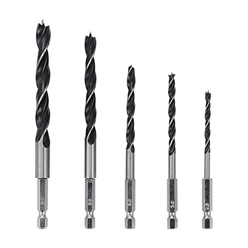 Bumdenuu HSS 1/4 Zoll Hex Point Twist Drill Bits Set Quick Change 5 Stück 4-10 mm für Werkzeuge von Bumdenuu