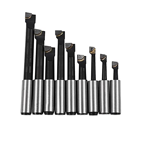 Bumdenuu Hartlegierung, langlebig, Bohrungs-Set, Hartmetall, Spitze, Stäbe, 12 mm, für 2 Zoll, 50 mm, Bohrung für Drehmaschine, 9-teiliges Set von Bumdenuu