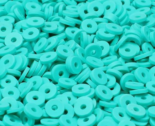 Bundooraking 2000 + Stück Aqua-Ton-Perlen, Polymer-Ton-Perlen für die Herstellung von Armbändern, Heishi-Perlen für Armbänder, Halloween-Tonperlen, flache Perlen (6 mm). von Bundooraking