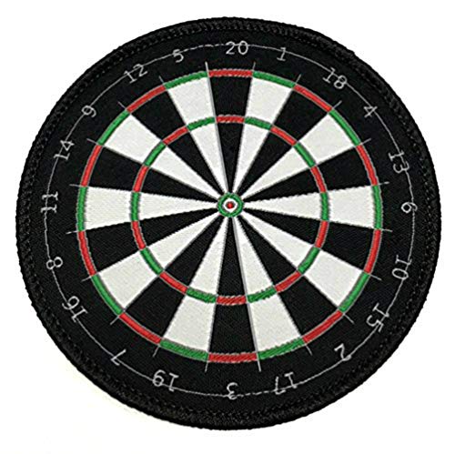 Dartscheibe Patch gewebt (8,9 cm) Eisen/Nähen auf Darts Badge Bullseye 180 Aufnäher Emblem von Buosha