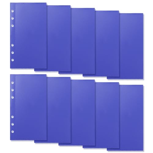 Buqoo A6 Bindertaschen, 5 Stück, 6-Ring-Budget-Ordner, PVC-Dokumententasche, Aktenordner, Organizer für lose Blätter, Ordner, Aufbewahrungstaschen für A6-Binder-Organizer (A6-Blau 2-2 Set) von Buqoo