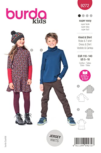 Burda 9272 Schnittmuster Kleid und Shirt (Kids, Gr. 110-140) Level 1 super easy von Burda