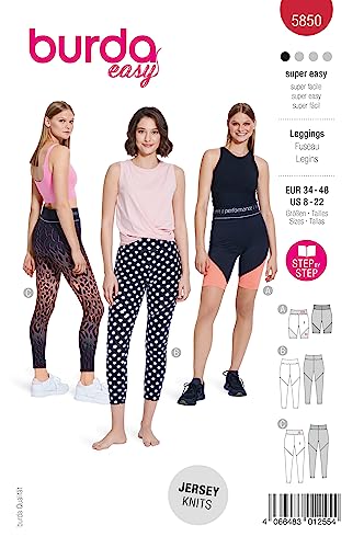 Burda Schnittmuster, 5850, Leggings [Damen, Gr. 34-48] Level 1 super easy von burdastyle