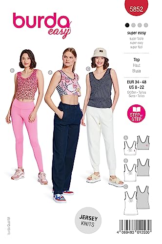 Burda Schnittmuster, 5852, Top [Damen, Gr. 34-48], Level 1 super easy von burdastyle