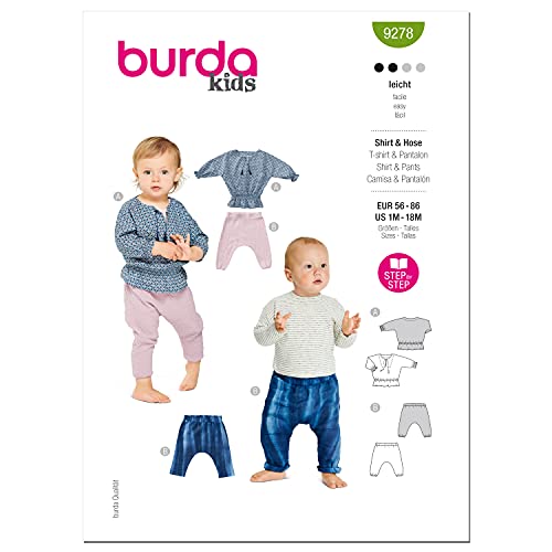 Burda 9278 Schnittmuster Shirt und Hose (Kids, Gr. 56-86) Level 2 leicht von Burda