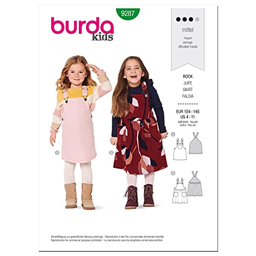 Burda 9287 Schnittmuster Rock (Kids, Gr. 104-146) Level 2 mittel von Burda