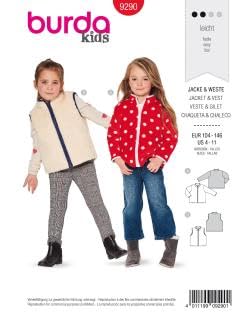 Burda 9290 Schnittmuster Jacke und Weste (Kids, Gr. 104-146) Level 1 leicht von burdastyle