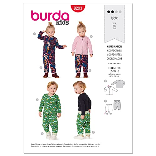 Burda 9293 Schnittmuster Kombination (Kids, Gr. 56-98) Level 2 leicht von Burda