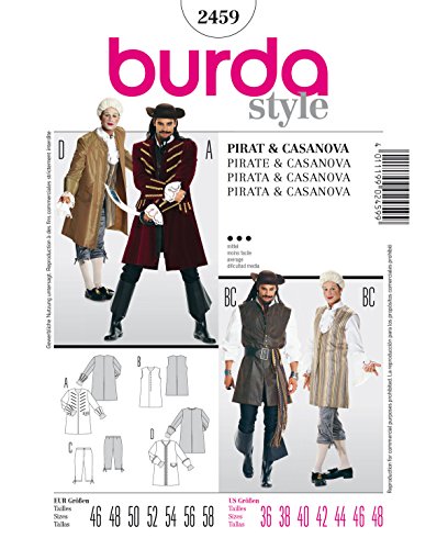 Burda Schnittmuster 2459 Pirat & Casanova Gr. 46-58 von Burda