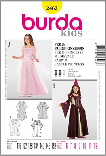 Burda Schnittmuster 2463 Fee,Burgprinzessin Gr. 116-152 von Burda