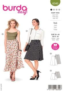 Burda Schnittmuster 6340, Rock [Damen, Gr. 34-44] zum selber nähen, ideal für Anfänger [L1] von Burda